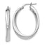 Sophia Jewelers Sterling Silver Rhodium-Plated Twisted Oval Hoop Earrings