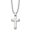 Chisel Stainless Steel Polished Cross Pendant on a 20 inch Ball Chain Necklace