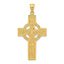 14K Gold Celtic Cross Pendant with Textured Detail Solid, Casted Design