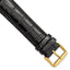 Black Crocodile-Grain Chronograph Watch Band, 20mm