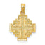 14K Gold Jerusalem Cross Pendant with Polished & Textured Finish