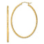 Sterling Silver Gold-plated Textured 2mm Hollow Oval Hoop Earrings