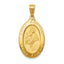 14K Gold Saint Anthony Oval Medal Pendant with Hollow Design