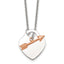 Sterling Silver with Rose-tone Polished Heart and Arrow 18 inch Toggle Necklace