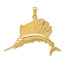 14K Gold Polished Sailfish Pendant for Men by Sophia Jewelers