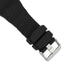 22mm Black Zigzag Silicone Rubber with Brushed Stainless Steel Panerai Style Buckle 9 inch Watch Band