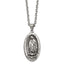 Chisel Stainless Steel Antiqued and Polished Spanish Lady of Guadalupe Pendant on a 24 inch Cable Chain Necklace