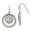Stainless Steel Polished & Antiqued Cubic Zirconia Drop Dangle Earrings for Women