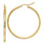 10k Diamond-cut 2mm Round Tube Hoop Earrings