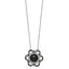 Sterling Silver 925 Necklace with Black Shell & Multi CZ Elegance