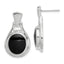 Sterling Silver Rhodium-Plated Polished Onyx Dangle Earrings for Women