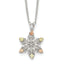 Landstrom's Sterling Silver Necklace with 12K Rose and Green Gold Snowflake Pendant