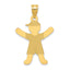 14K Gold Boy with Hat Charm Laser Polished, Themed Pendant