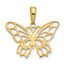 14K Gold Butterfly Cut-Out Pendant with Polished Finish Elegant & Casted Design