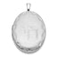 Sterling Silver 20mm Oval D/C Satin Chai Symbol Locket