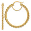 14k Polished and D/C Rope 2.95mm Hoop Earrings