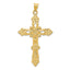 14K Polished Fleur de Lis Cross Pendant