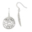 Sterling Silver Polished Fancy Circle Dangle Earrings
