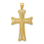 14K Gold Diamond-Cut Cross Pendant with Solid Cast Design