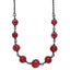 1928 Jewelry Black-plated Red Glass Faceted Graduated Bead 16 inch Necklace with 3 inch extension