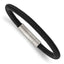 Stainless Steel Brushed and Polished Black Wire Bracelet