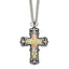 Landstrom's Mt. Rushmore Black Hills Sterling Silver 12K Gold Accents Antiqued Cross 18 inch Spring Ring Clasp Necklace