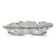 StainleSterling Silver Steel Polished&Antiqued Leaf Two Finger Crystal Ring
