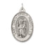 Sterling Silver 925 St. Christopher Antique Satin Pendant Elegant and Solid