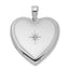 Sterling Silver Rhodium-plated & Diamond 24mm Diamond Cut Heart Locket