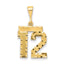 14K Gold Diamond-Cut Number 12 Charm with Polished Finish