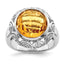 Sterling Silver Rhodium Citrine Ring