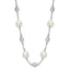 Cheryl 925 Sterling Silver CZ and Pearl Necklace with Polished Rhodium Finish