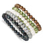 6-7mm Green, Grey, White, Black and Brown Semi-Round Freshwater Cultured Pearl 5-piece Stretch Bracelet Set