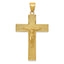 14K Gold Textured Crucifix Pendant with Polished Finish Elegant Design