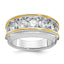 14k Two-tone Mens Polished 7-Stone Channel Ring Mounting, Mounting Only