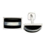 Sterling Silver Mother of Pearl & Onyx Cuff Links