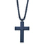 Cross Pendant Necklace in Grey IP-Plated Stainless Steel