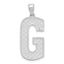 Sterling Silver Rhodium-Plated Letter G Pendant Large Elegant Design by Sophia Jewelers