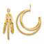 14K Gold Polished Triple Hoop Earring Jackets for Women