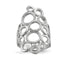 Sterling Silver Rhodium-plated Polished & Textured Circles Ring