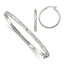 Sterling Silver Diamond Cut 4mm Bangle and 3mm Hoop Earring Set