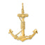14K Gold Solid Anchor with Rope Pendant Casted, Bold Men's Design
