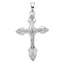 14K White Gold Crucifix Pendant with Rhodium Finish Solid and Elegant