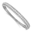 Sterling Silver Rhodium-Plated CZ Bangle Bracelet with 116 Stones