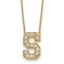 14k 3/8 carat Lab Grown Diamond VS+ F+ Complete Letter S 18 inch Initial Necklace