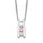 10K White Gold Crystal Topaz Necklace with Pink Accent and Extender