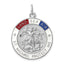 Sterling Silver 925 Enameled Saint Michael Pendant Polished Rhodium-Plated