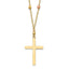 14K Tri-Color Gold Diamond-Cut Beaded Cross Necklace for Women