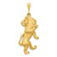14K Gold Leo Zodiac Charm with Satin Finish and Diamond-Cut Detailing