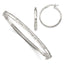 Sterling Silver Diamond Cut 4mm Bangle and 3mm Hoop Earring Set
